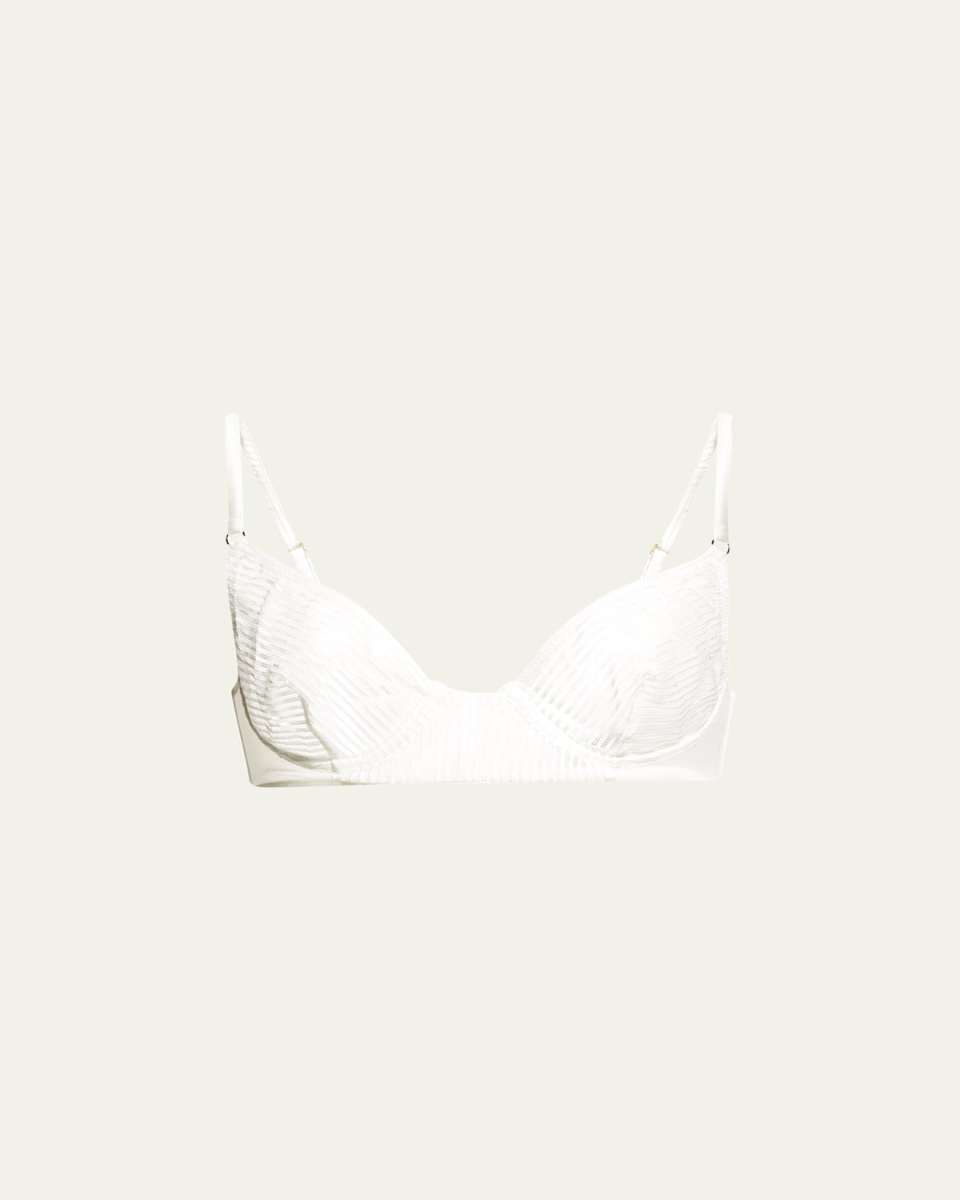 Sheer Striped Lace Demi Bra
